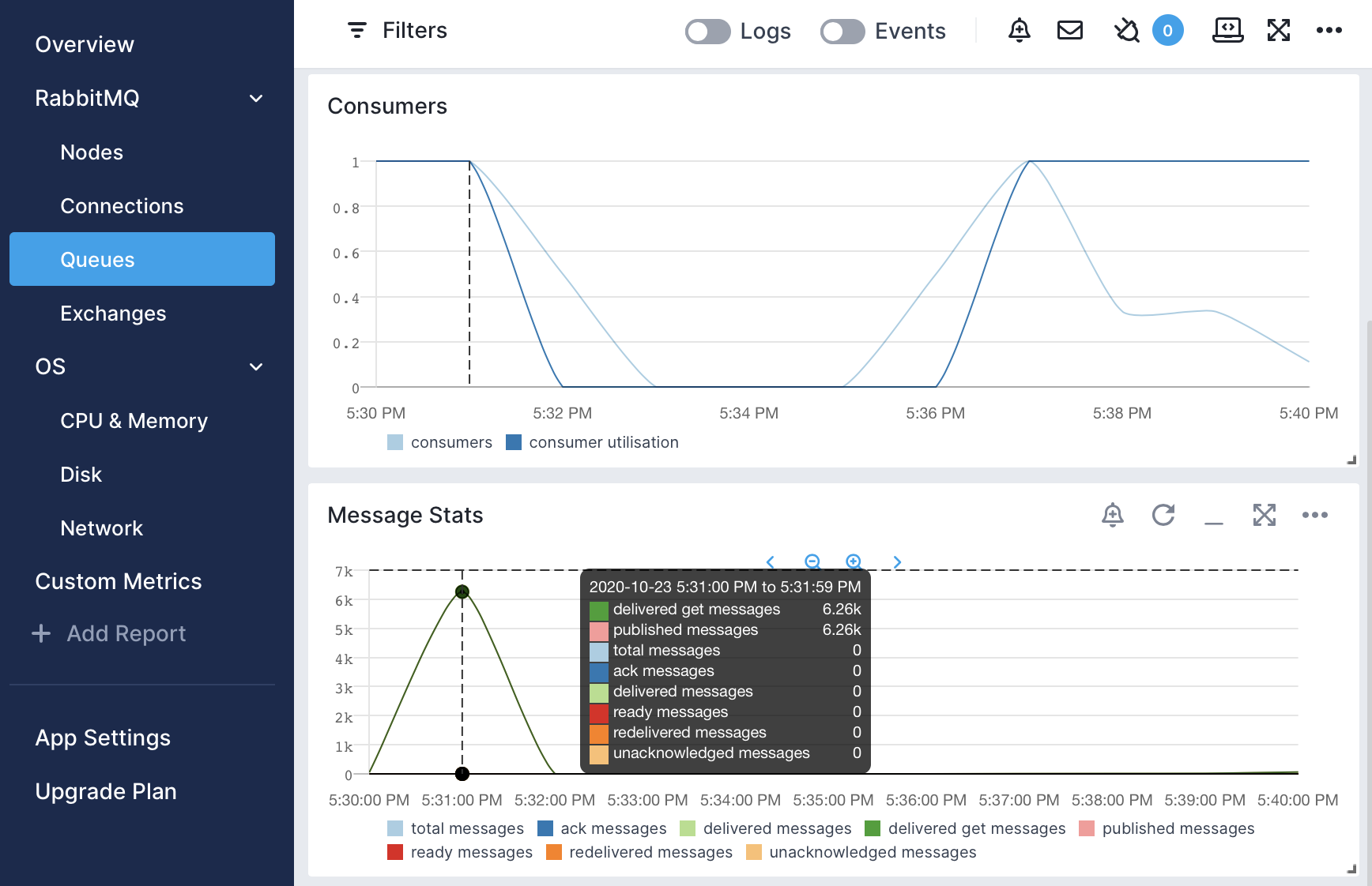 RabbitMQ Messages Report