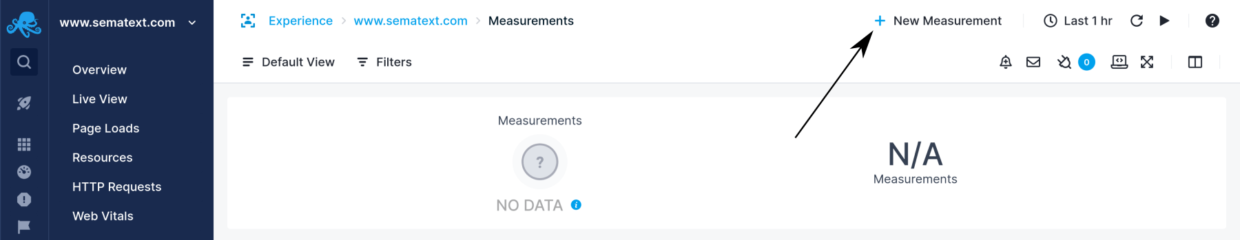 New Measurement button pointer