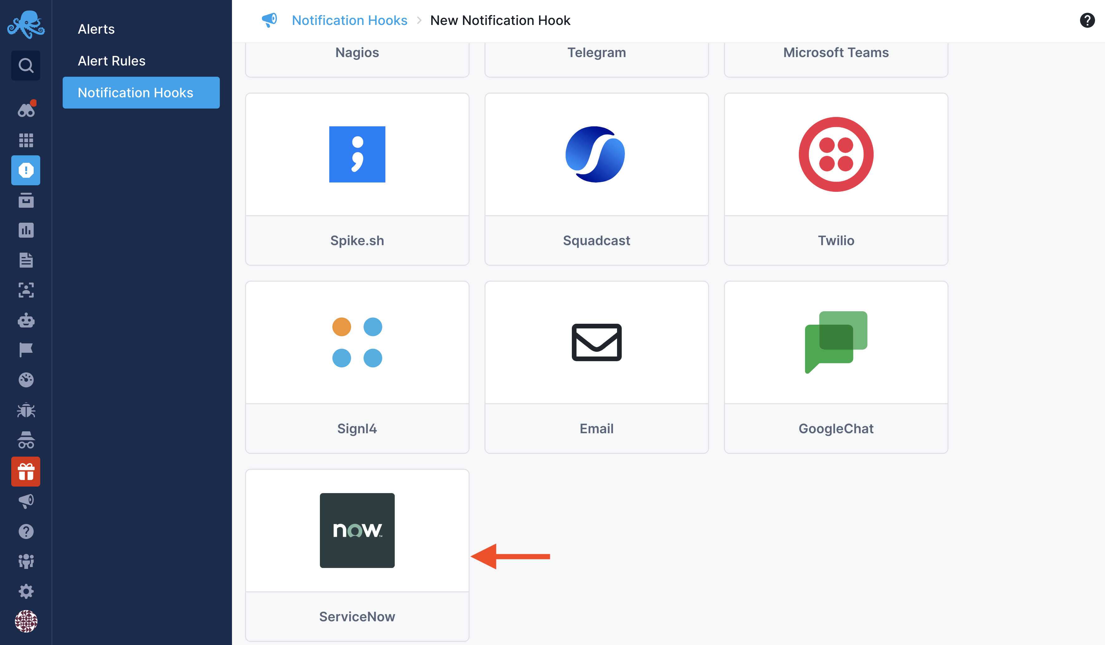 Create Service Now Integration - ServiceNow Web Hook