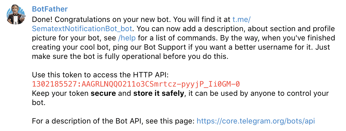Create Telegram Bot Token API Key
