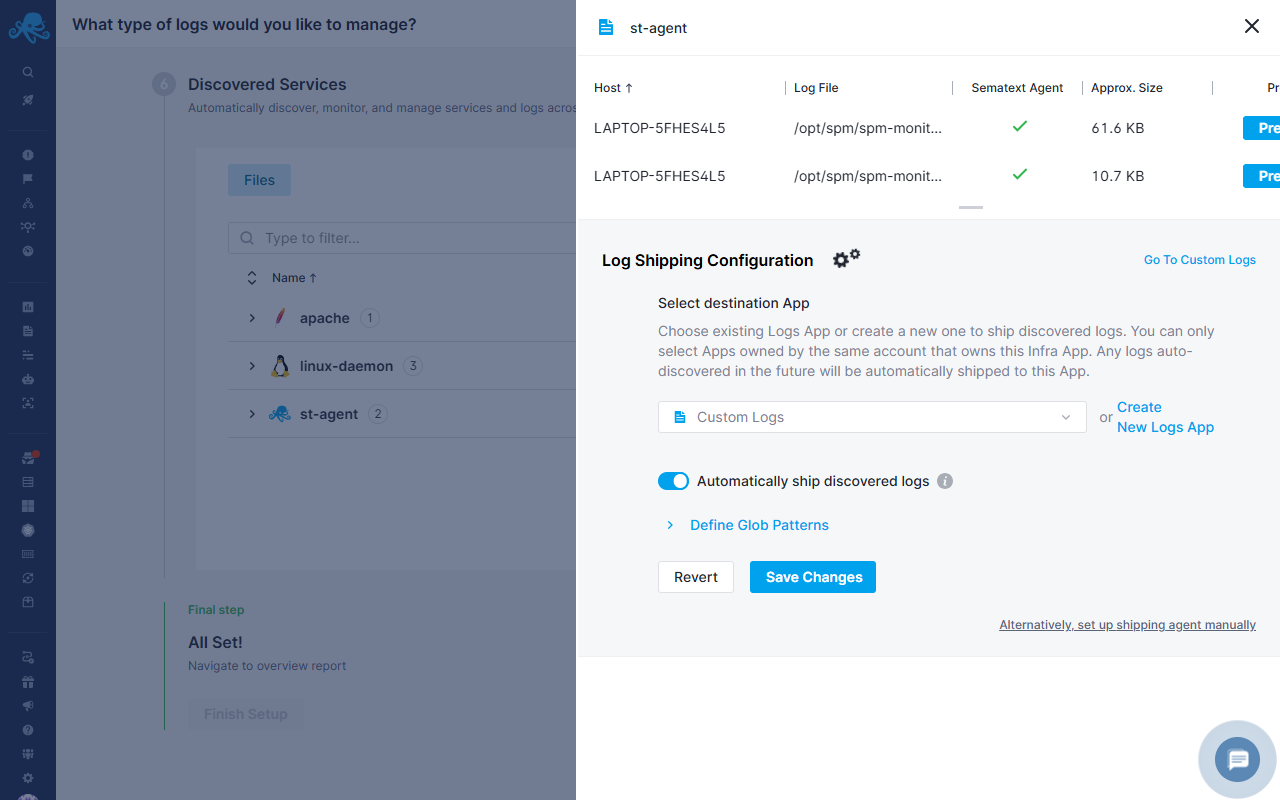 Generic Logs Discovery Setup