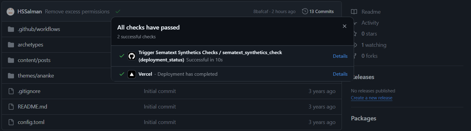 Commit Check on the main branch