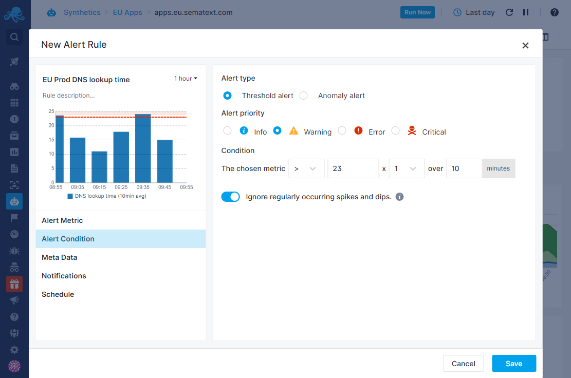 Create Metric Alert Rule