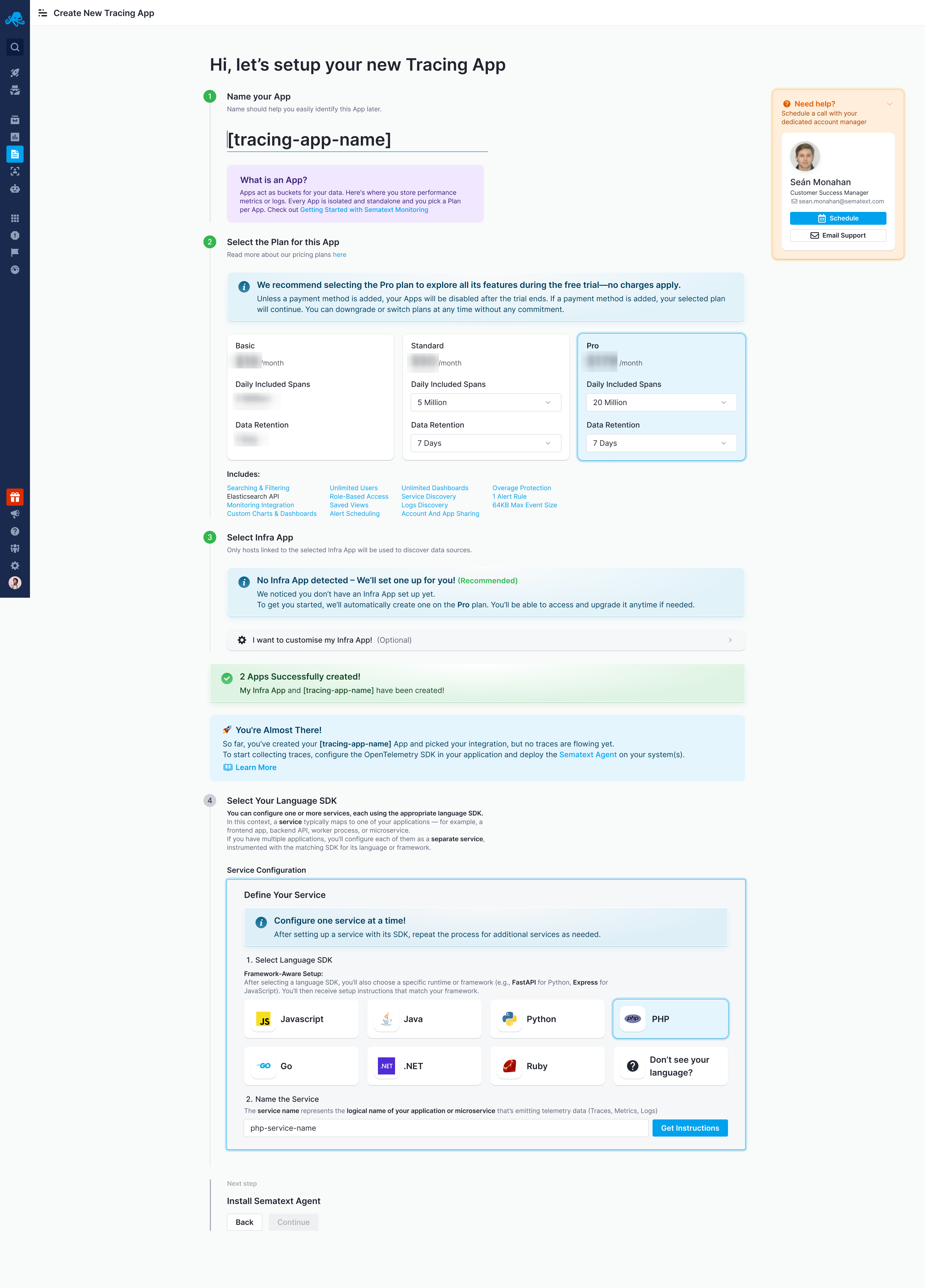 SDK Language Selection