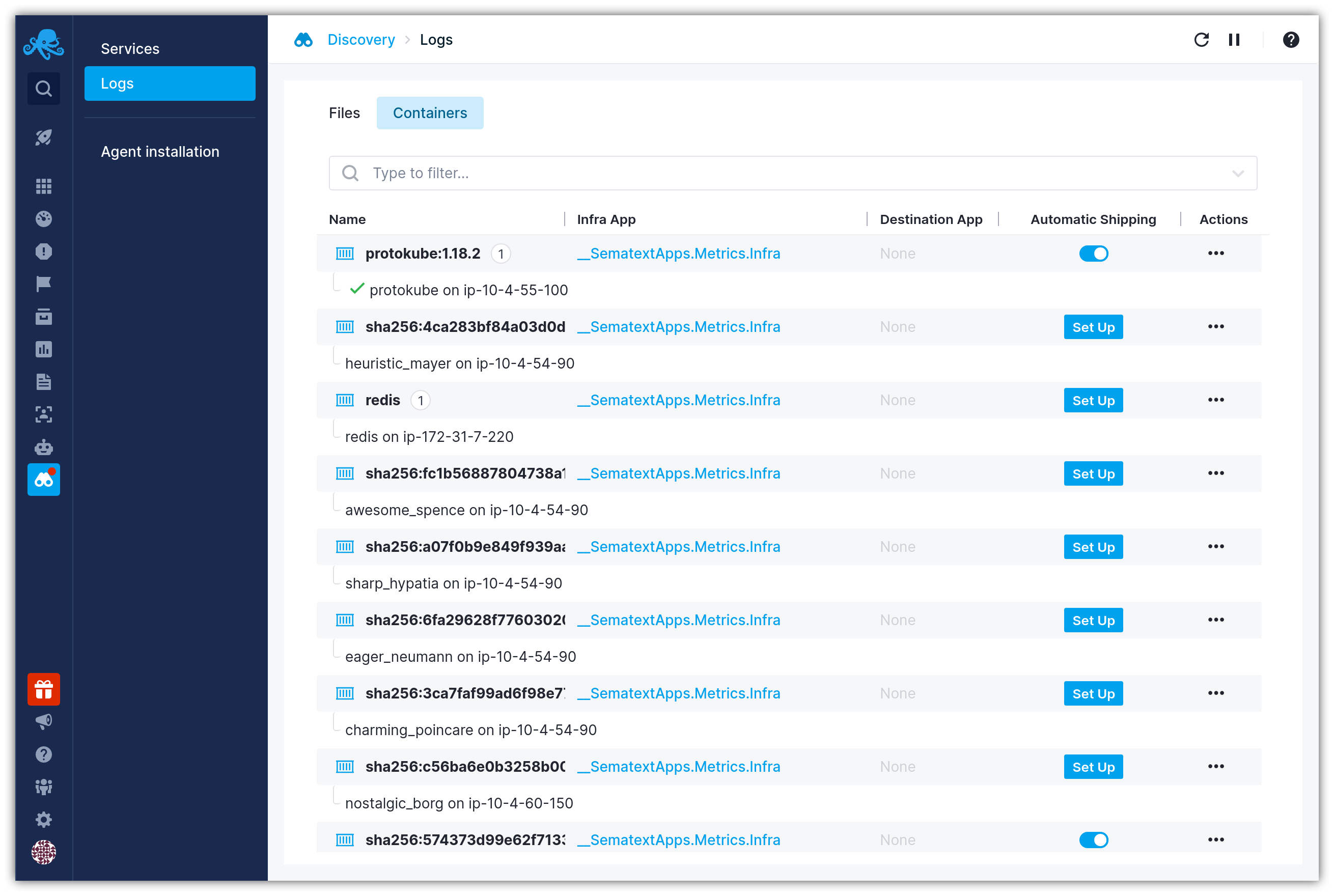 view kitematic container logs