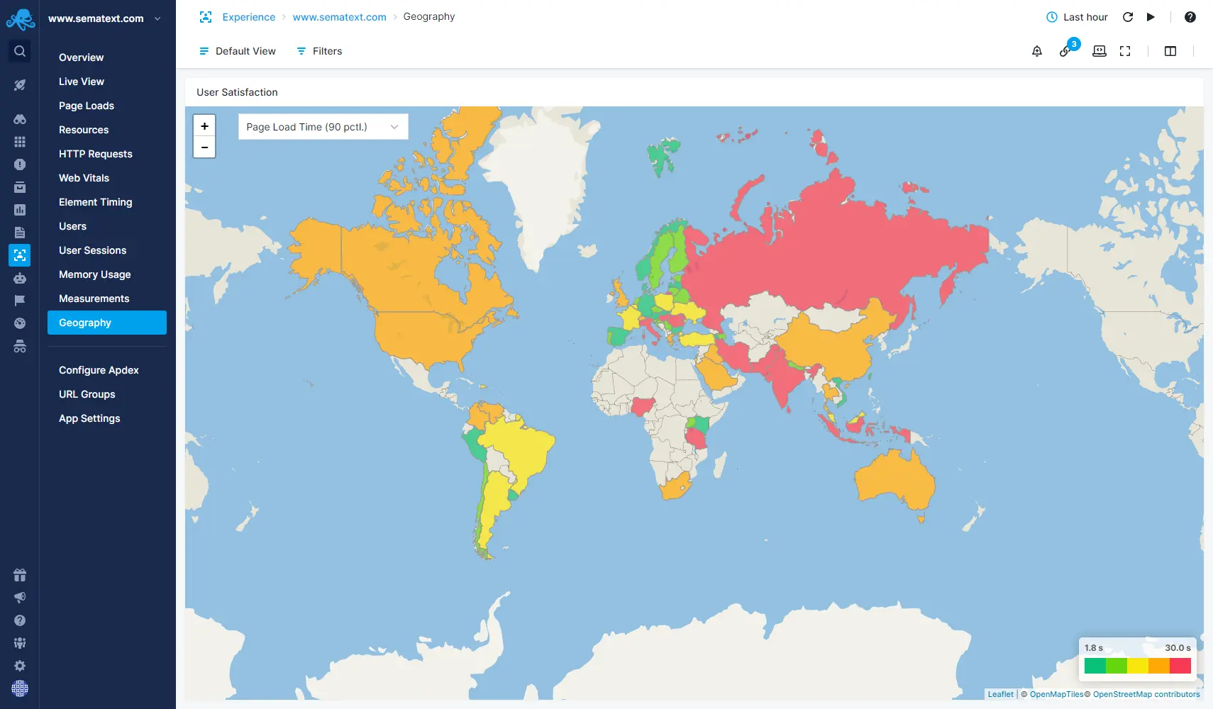 Sematext Experience geography report