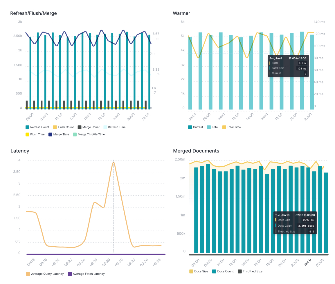 Enable real-time visibility and analysis of your OpenSearch clusters to ensure optimal performance, quick identification and resolution of issues.