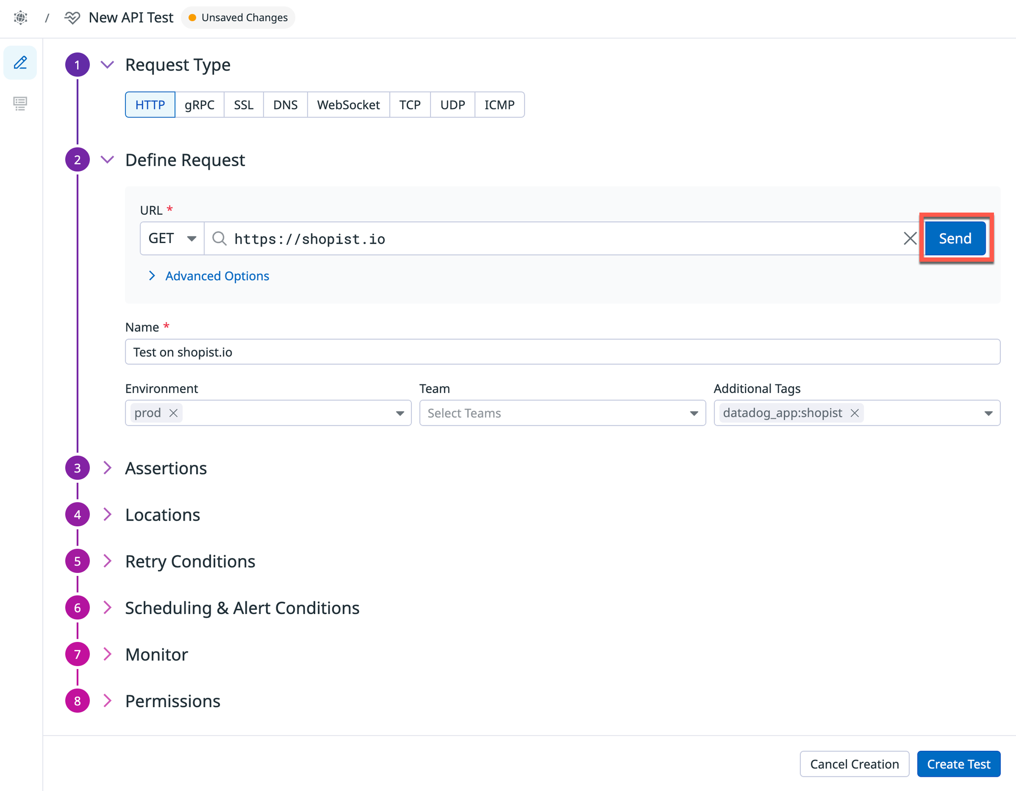 Datadog API monitoring
