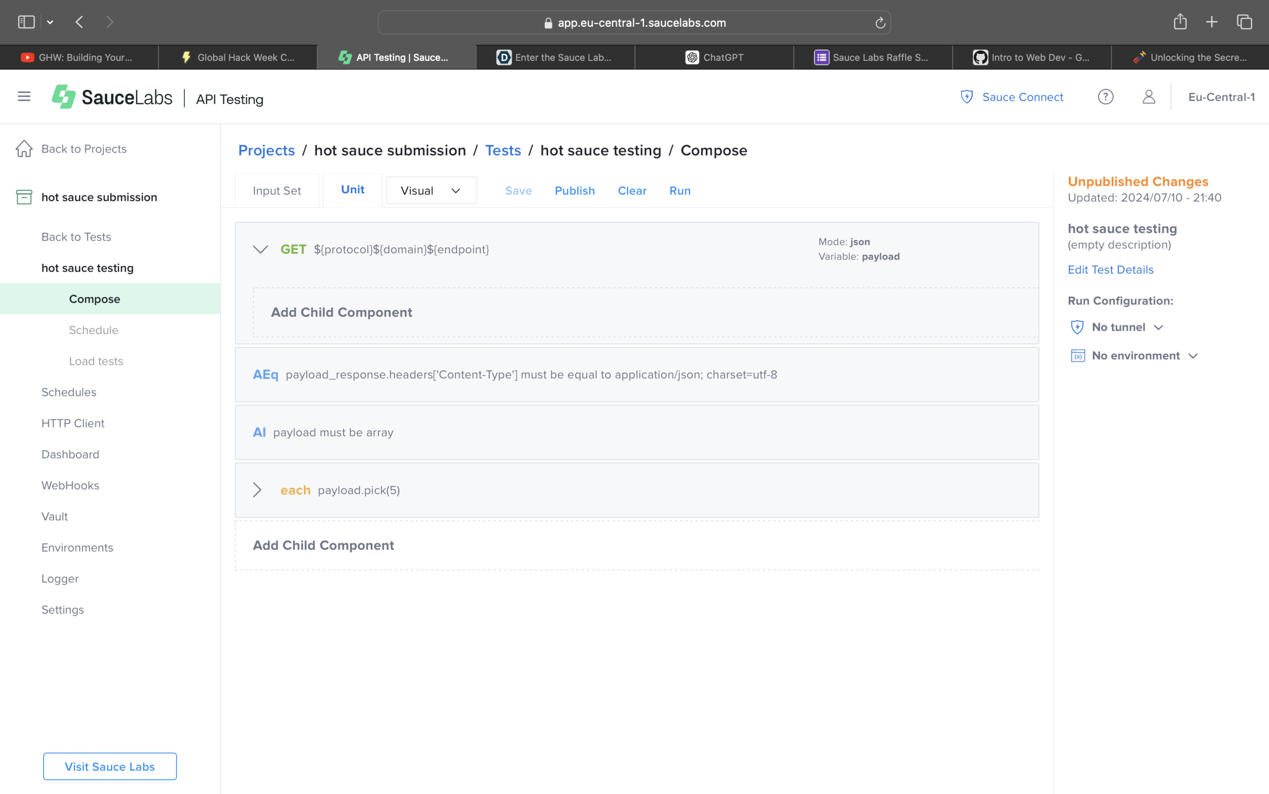 Sauce Labs API monitoring